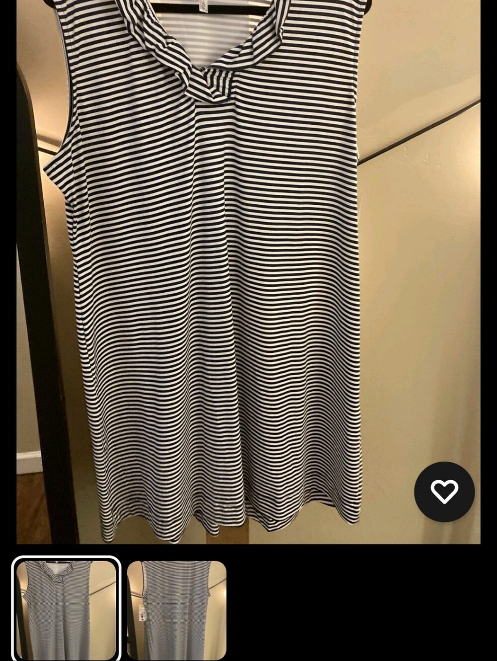 Lulu B Striped Sleeveless A-Line Dress - Navy & White